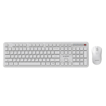 Gembird KBS-WPS-01 Slim Pro Business wireless desktop set, white, US layout