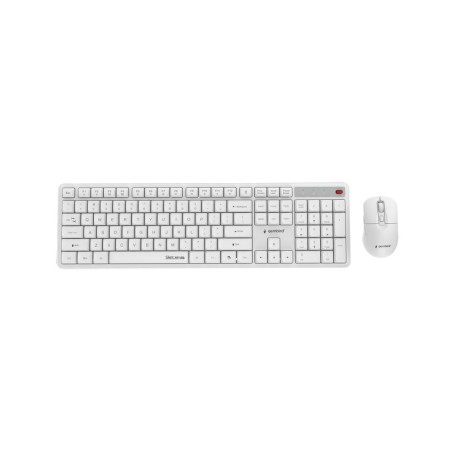 Gembird KBS-WMS-01-W Silent key Pro Business wireless desktop set, white, US layout