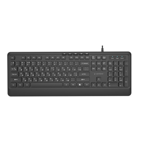 Gembird KB-MCH-05-CYRL Slim wired multimedia keyboard, black, RU layout