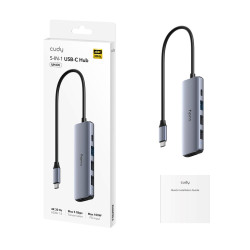 CUDY UH405 5-IN-1 USB-C Hub...