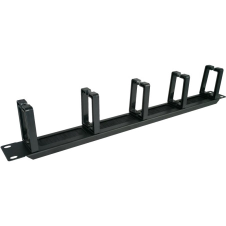 Alantec PK048 1U 19" cable organizer with brushed grommet, 5 plastic holders