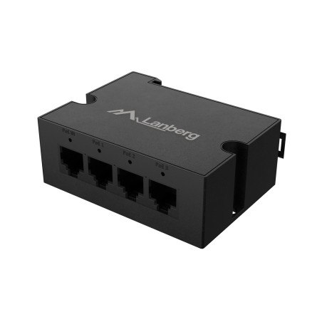 Lanberg DIN-FE4-AT-30W PoE adapter Fast Ethernet