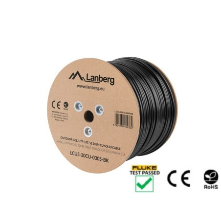 Lanberg LCU5-30CU-0305-BK networking cable 305 m Cat5e U/UTP (UTP) Black outdoor