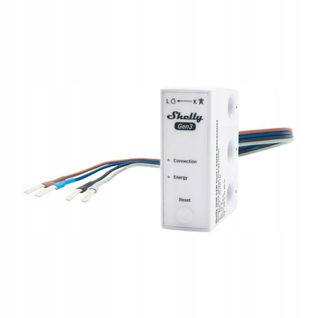 SHELLY WiFi 3EM-63W Gen3 1/3-Channel Power and Energy Meter, White