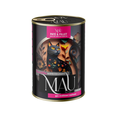MAU Pate and Fillet Sterilised Goose with rabbit and raspberries - wet cat food - 400g