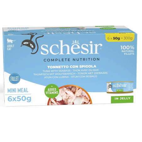 SCHESIR Tuna with sea bass in jelly - wet cat food - 6x50g
