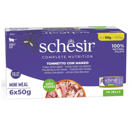 SCHESIR in jelly Tuna with beef  - wet cat food - 6 x 50 g
