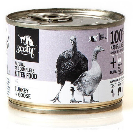 3COTY 47. Turkey and goose for kittens - wet cat food - 180g