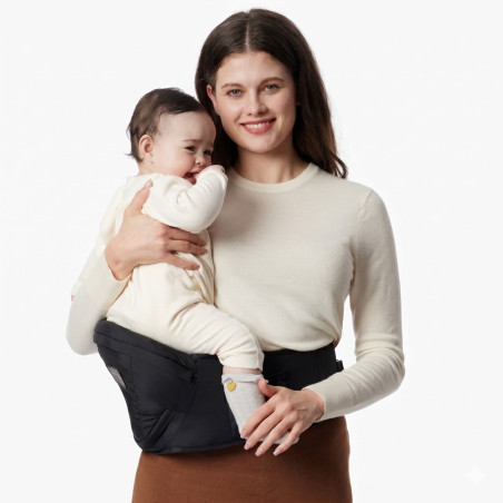 Momcozy Baby Carrier with Hip Seat, Black