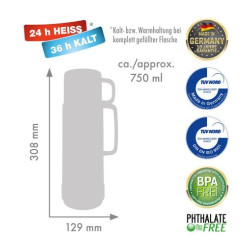 ROTPUNKT Glass thermos,...