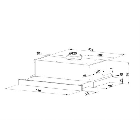 Telescopic hood MAAN Corona G 60 315 m3/h, White