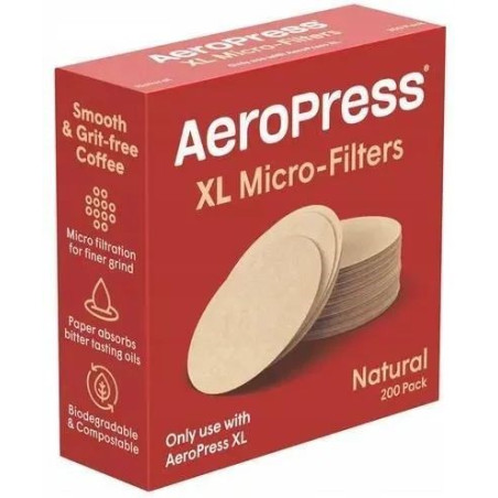 Aeropress paper coffee filters, natural, XL 200 pieces