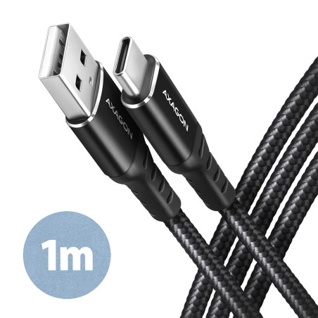 CABLE USB-C TO USB2.0 1M/BLACK BUCM-AM10AB AXAGON
