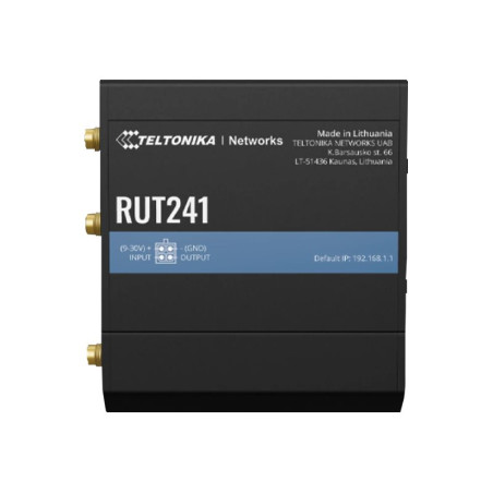 Teltonika | LTE Router | RUT241 | 802.11n | 10/100 Mbit/s | Mesh Support No | MU-MiMO No | 2G/3G/4G | Antenna type 2 x SMA for LTE, 1 x RP-SMA for WiFi
