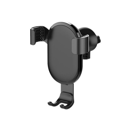 ColorWay | Metallic Gravity Holder For Smartphone | Adjustable | Clamp | Black | Fixation of the smartphone in one motion. Compact design, does not take up much space and does not obstruct the view. Soft coating, eliminates the appearance of scratches and scuffs on the smartphone body. Charging hole - allows you to connect the cable and charge the phone without hindrance. Rubberized side seals do not damage the device and prevent backlash and movement. | 360 ° | 6.5 "