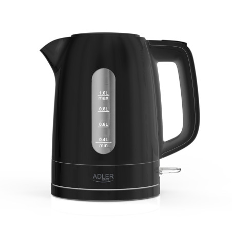 Adler Kettle | AD 1380b | Electric | 2200 W | 1 L | Polypropylene | 360° rotational base | Black