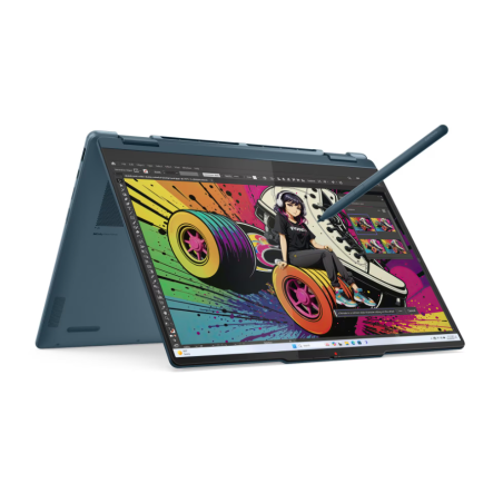 Lenovo- Yoga 7 2-in-1 14AKP10 AMD | Tidal Teal | 14 " | OLED | WUXGA | 1920 x 1200 pixels | AMD Ryzen AI 7 | 350 | 16 GB | Soldered LPDDR5 | Solid-state drive capacity 512 GB | AMD Radeon 860M Graphics | Windows 11 Home | 802.11be | Bluetooth version 5.4 | Keyboard language English | Keyboard backlit | Warranty 24 month(s) | Battery warranty 12 month(s)