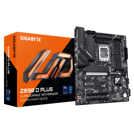 Gigabyte Z890 D PLUS | Processor family Intel | Processor socket LGA1851 | DDR5 | Supported hard disk drive interfaces M.2, SATA | Number of SATA connectors 4