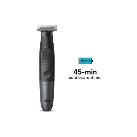 Braun Face and Body Hair trimmer | XT5300 Series XT5 | Cordless | Wet & Dry | Number of length steps 6 | Black/Silver