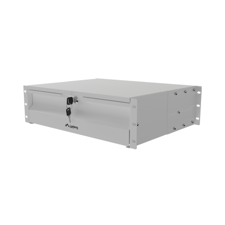 Lanberg AK-2003-S | 19" Drawer 3U, max load capacity up to 90 kg, 4 point assembly | 48.26 x 36 x 13.2 cm | Grey