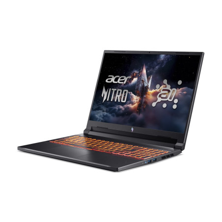 Acer Nitro V 16 AI ANV16-42 | Black | 16 " | IPS | WQXGA | 2560 x 1600 pixels | Anti-glare | AMD Ryzen 7 | 260 | 32 GB | DDR5 SDRAM | Solid-state drive capacity 1000 GB | NVIDIA GeForce RTX 5070 | GDDR7 | Windows 11 Home | 802.11ax | Bluetooth version 5.3 | Keyboard language English, Russian | Keyboard backlit | Warranty 24 month(s)