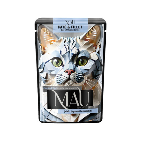 MAU Pate and Fillet Sterilised Deer with haskap berries - wet cat food - 85g