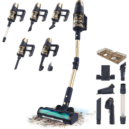 Cecotec Vacuum cleaner | Rockstar RX70 AquaPet Flex Conga | Cordless operating | Stick/handheld | 780 W | Operating time (max) 100 min | Blue/Gold