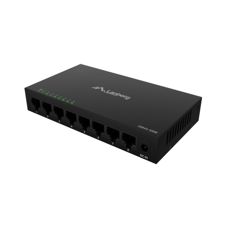 Lanberg | Switch 8x1GB/s Unmanagment Gigabit Ethernet Desktop 12V metal case | DSM1-1008