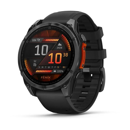 Garmin Fenix 8 3.56 cm (1.4") AMOLED 47 mm Digital 454 x 454 pixels Touchscreen Black Wi-Fi GPS (satellite)