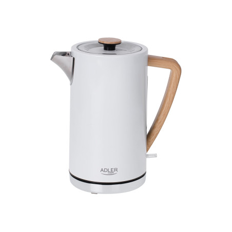 Adler | Kettle | AD 1347w | Electric | 2200 W | 1.5 L | Stainless steel | 360° rotational base | White