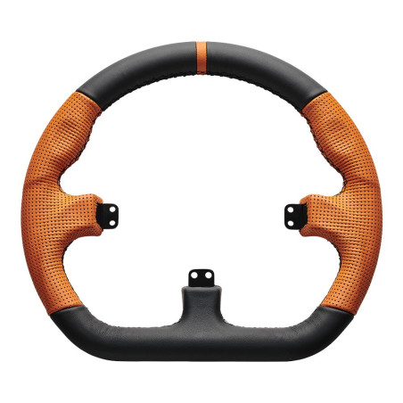 Asetek Closed D Orange Leather Rim Racing wheel