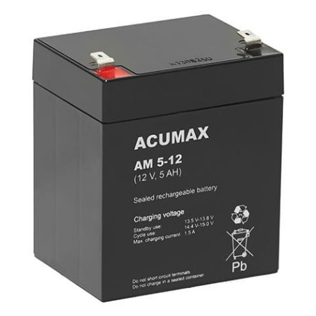 BATTERY 12V 5AH VRLA/AM5-12T2 ACUMAX EMU