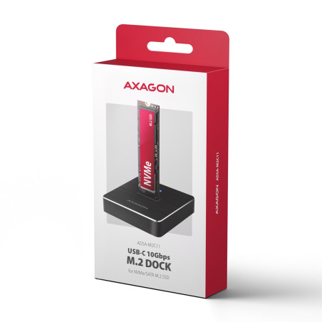 Axagon ADSA-M2C11 USB-C 10Gbps M.2 NVMe & SATA SSD Docking Station