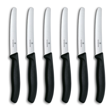 Victorinox Knife Set with serrated edge 6pcs 11cm black Schwarz 6 7833 6 Victorinox7833 Victorinox 7833 (6.7833.6)