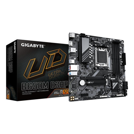 Mainboard|GIGABYTE|AMD B650|Socket AM5|micro ATX|RAM DDR5-SDRAM|4xSlots|2xNumber of M.2 (M) slots|B650M D3HP (rev. 1.3)|B650MD3HP1.3