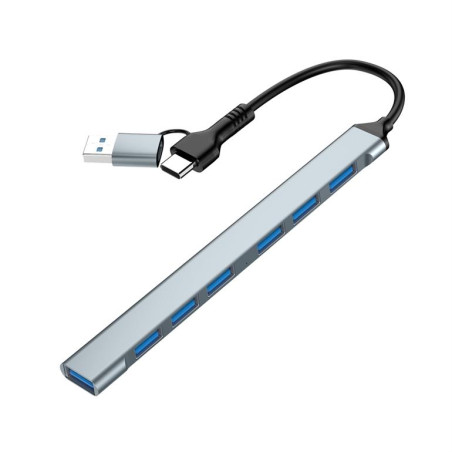 I/O HUB USB-A/USB-C 7PORT/UHB-ACM-U3P1U2P6-01 GEMBIRD
