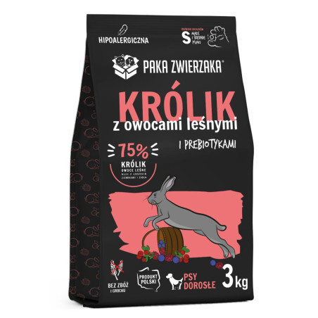 PAKA ZWIERZAKA Rabbit with forest fruits S - dry dog food - 3kg