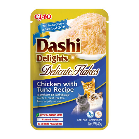 INABA CAT Dashi Delights Delicate Flakes Chicken with Tuna - cat treat - 40g