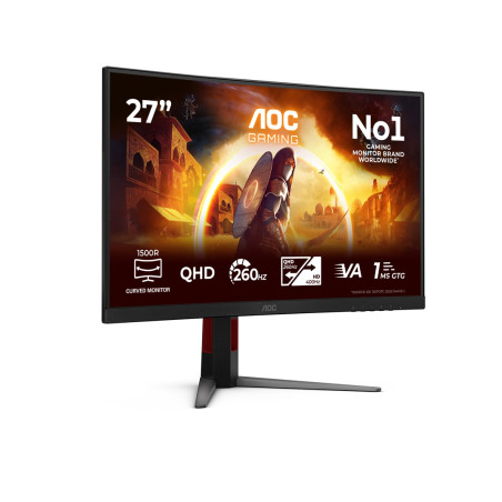 AOC G4 CQ27G4Z2P computer monitor 68.6 cm (27") 2560 x 1440 pixels Quad HD LCD Black, Red