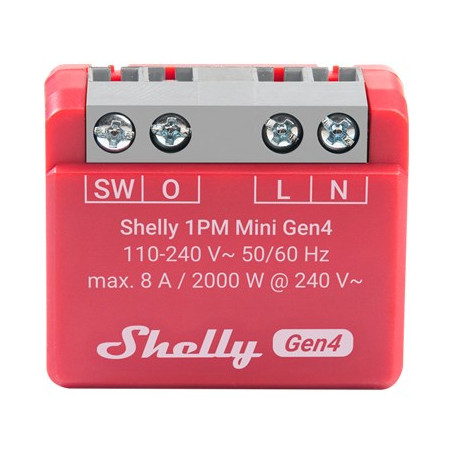 Shelly 1PM Mini Gen4 Smart switch Red