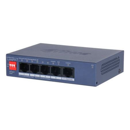 Dahua Technology CS4005-4ET1GT-36 network switch Managed L2 Gigabit Ethernet (10/100/1000) Power over Ethernet (PoE) Blue
