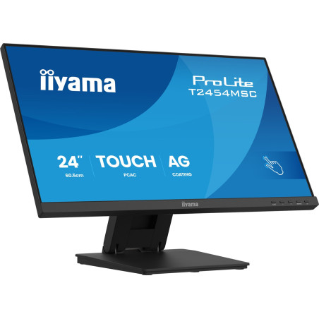 iiyama ProLite T2454MSC-B3AG computer monitor 60.5 cm (23.8") 1920 x 1080 pixels Full HD LED Touchscreen Multi-user Black