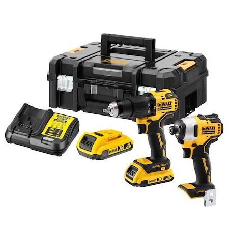 18V set: drill-drill ud+curl; DCD709&DCF809;2xaku 2AH,Charge
