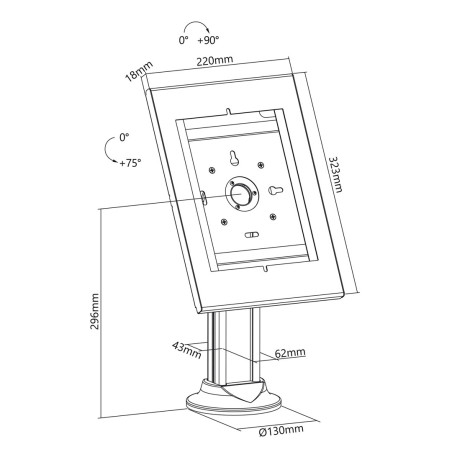 Maclean Tablet Holder Stand, Desktop Lock, W - 9.7"/10.2", iPad, 10.5", iPad Air/iPad Pro, 10.1", Samsung G