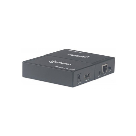 Manhattan 1080p HDMI over IP Extender Kit, Extends 1080p Signal up to 120m with a Network Switch and Single Ethernet Cable, IR Support, Black, Three Year Warranty