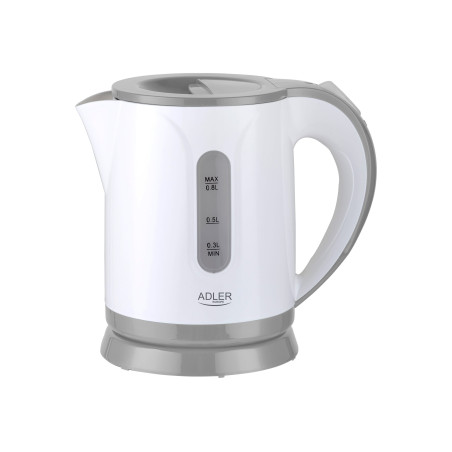 Adler | Kettle | AD 1371g | Electric | 850 W | 0.8 L | Stainless steel/Polypropylene | 360° rotational base | White/Grey