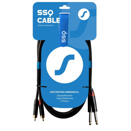 SSQ RCAJM2 SS-1428 Cable 2x RCA - 2x Jack Mono 6,3 mm 2 m Black