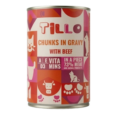 TILLO Chunks in gravy Beef - wet cat food - 415g