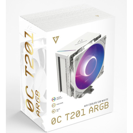 MODECOM Volcano 0C T201 ARGB Processor Air cooler 12 cm White