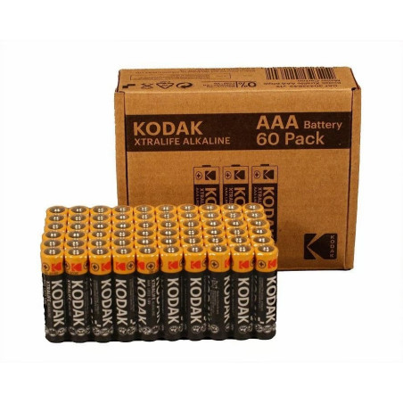 Kodak XTRALIFE AAA LR3 alkaline batteries, 60-pack